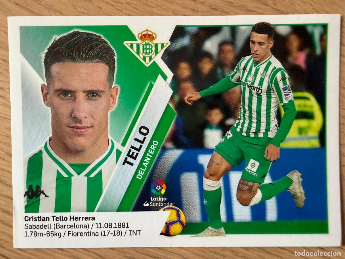 Cromos de f&uacute;tbol: 14A 14 A TELLO REAL BETIS 19 20 2019 2020 LIGA SANTANDER COLECCIONES ESTE SIN PEGAR STICKER