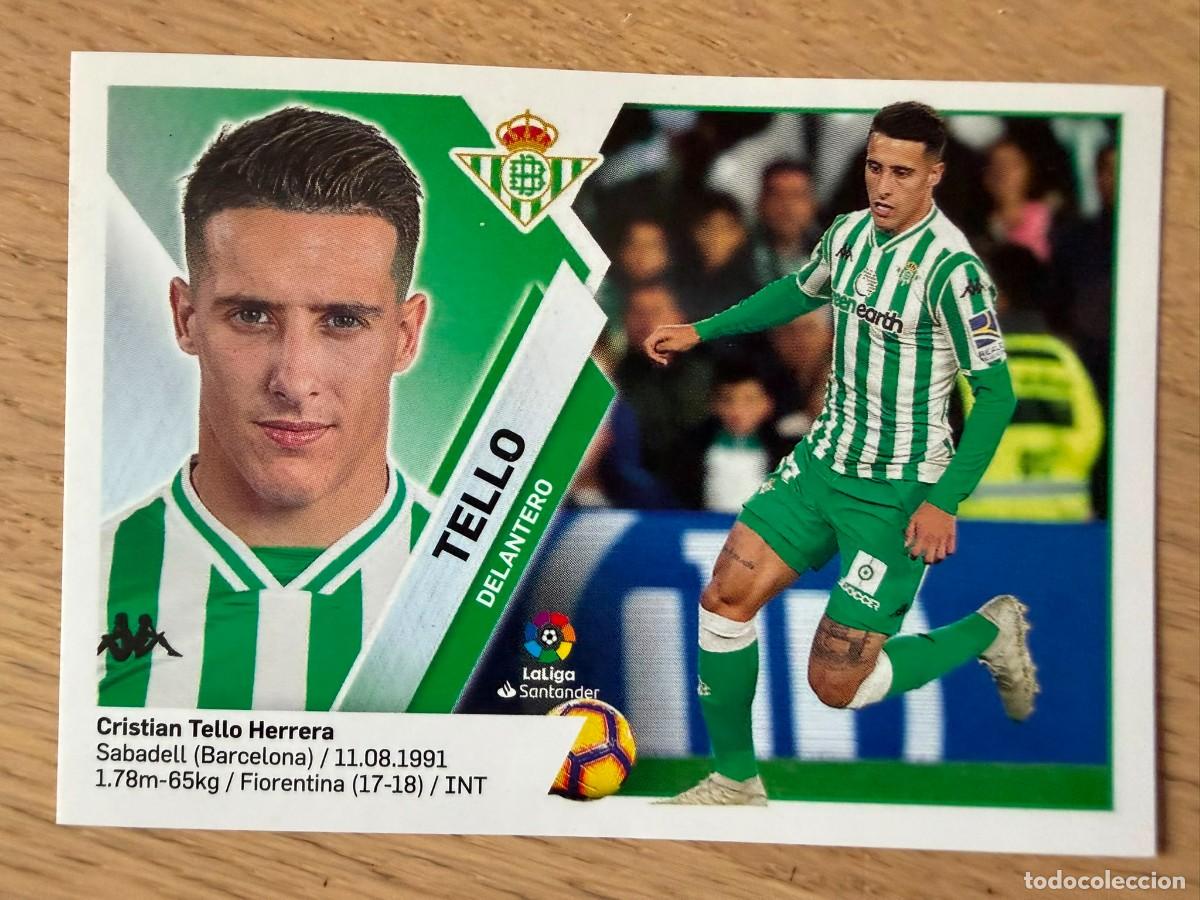 Cromos de f&uacute;tbol: 14A 14 A TELLO REAL BETIS 19 20 2019 2020 LIGA SANTANDER COLECCIONES ESTE SIN PEGAR STICKER