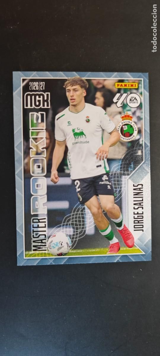 Fu&szlig;ball-Sticker: MEGACRACKS 2026/27 CARD MASTER ROOKIE JORGE SALINAS RACING DE SANTANDER # 414 PANINI