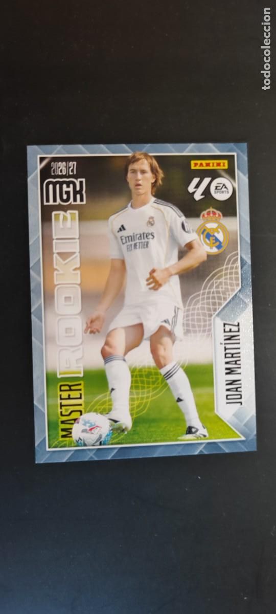 Football Stickers: MEGACRACKS 2026/27 CARD MASTER ROOKIE JOAN MARTINEZ REAL MADRID # 413 PANINI
