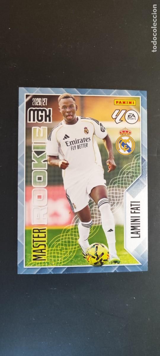 Football Stickers: MEGACRACKS 2026/27 CARD MASTER ROOKIE LAMINI FATI REAL MADRID # 416 PANINI