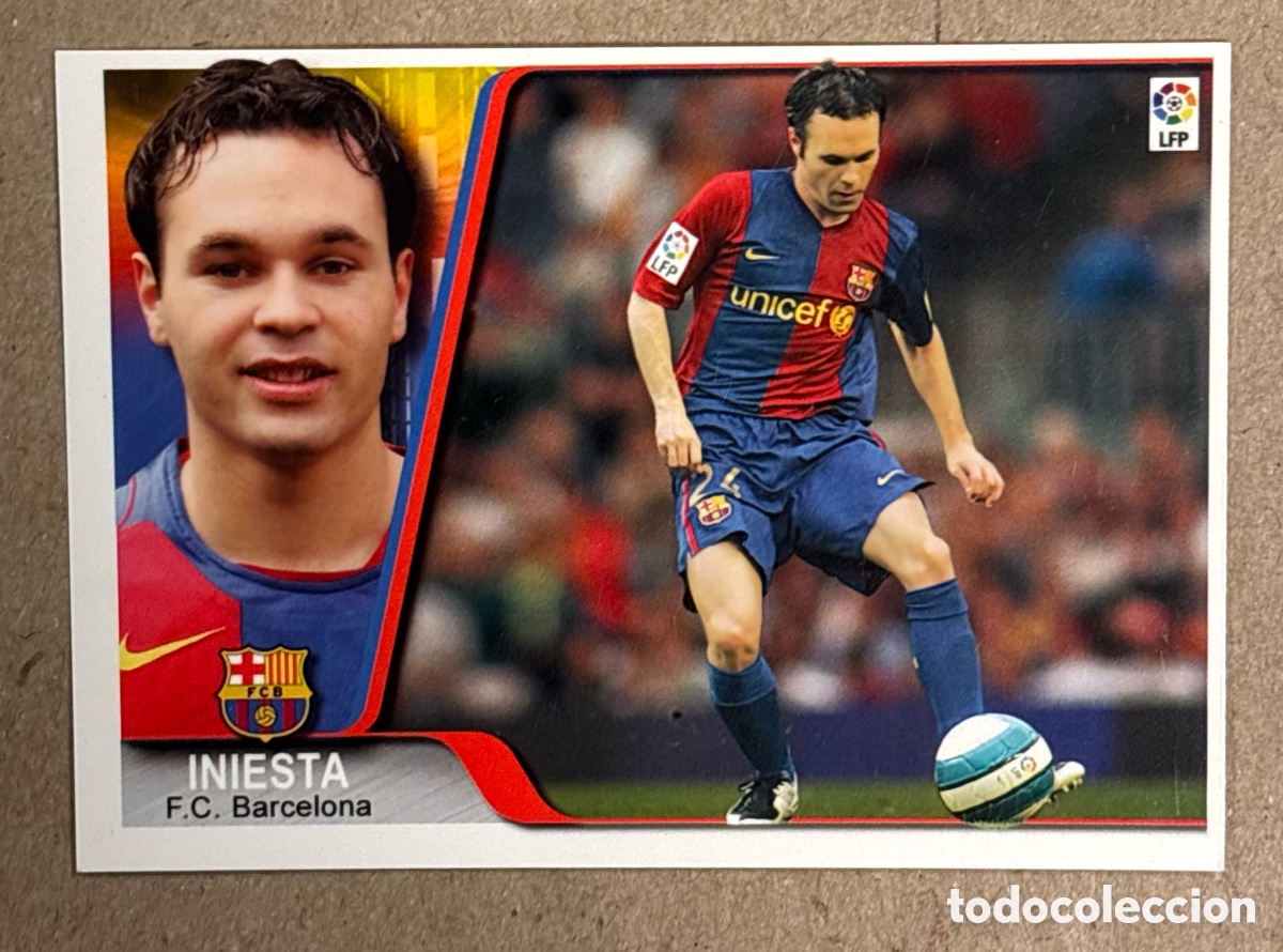 Cromos de f&uacute;tbol: ANDR&Eacute;S INIESTA (FC BARCELONA). CARTA EDICIONES ESTADIO 2007/08. #32.