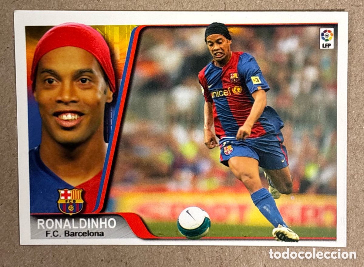 Cromos de f&uacute;tbol: RONALDINHO (FC BARCELONA). CARTA EDICIONES ESTADIO 2007/08. #34