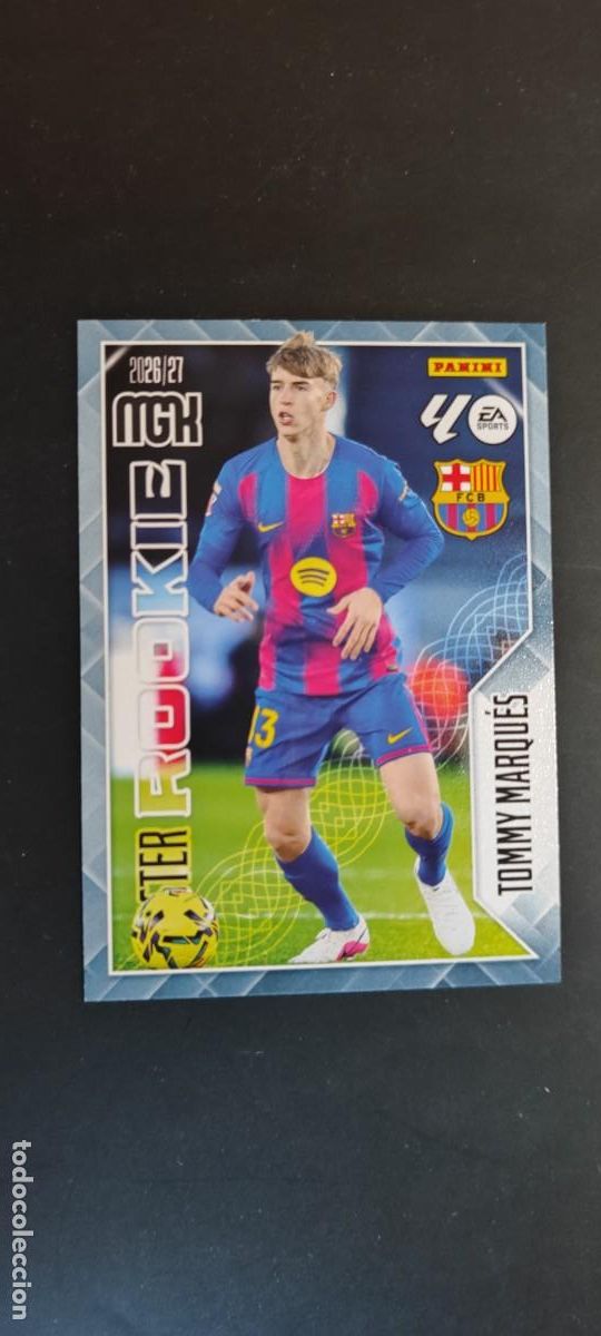 Football Stickers: MEGACRACKS 2026/27 CARD MASTER ROOKIE TOMMY MARQUES FC BARCELONA # 420 PANINI
