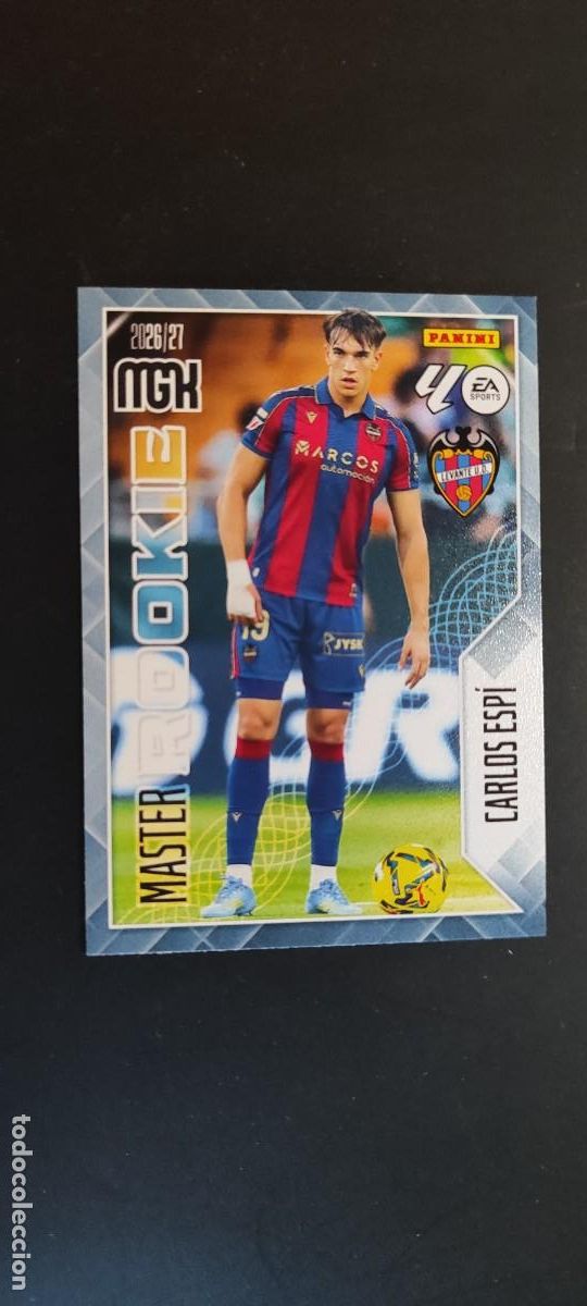 Cromos de f&uacute;tbol: MEGACRACKS 2026/27 CARD MASTER ROOKIE CARLOS ESPI LEVANTE # 408 PANINI