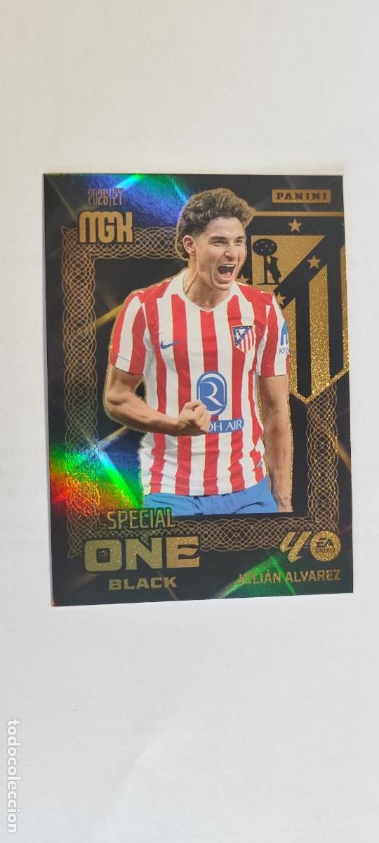 Cromos de f&uacute;tbol: MEGACRACKS 2026/27 CARD SPECIAL ONE BLACK JULIAN ALVAREZ AT MADRID # PANINI
