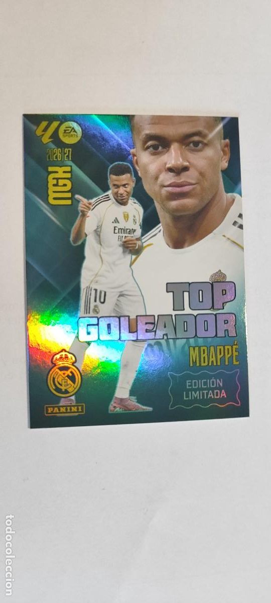 Cromos de f&uacute;tbol: MEGACRACKS 2026/27 CARD TOP GOLEADOR MBAPPE REAL MADRID EDICION LIMITADA # PANINI