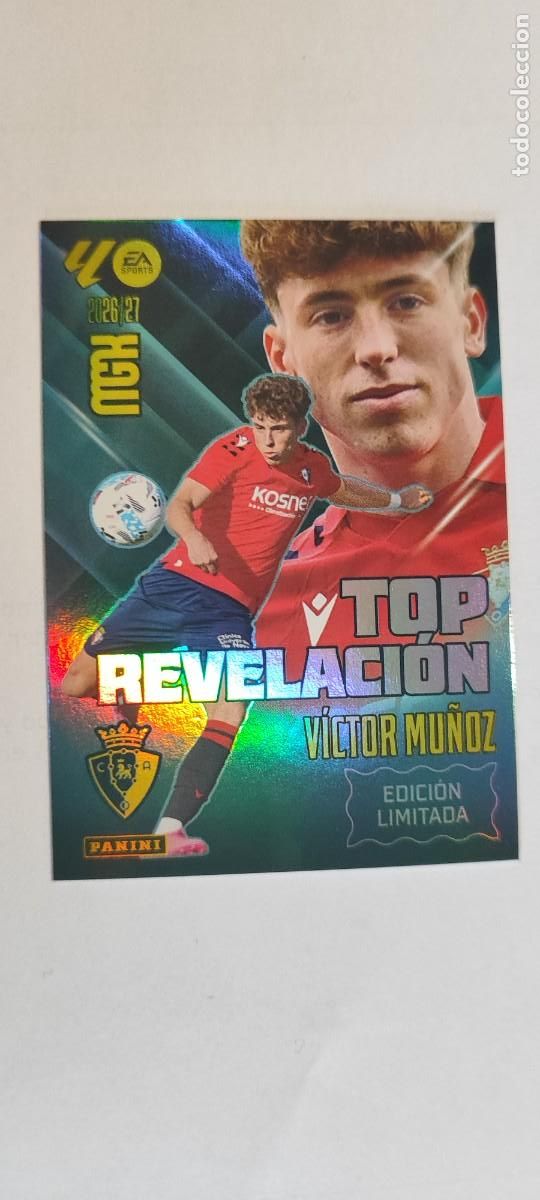 Cromos de f&uacute;tbol: MEGACRACKS 2026/27 CARD TOP REVELACION VICTOR MU&Ntilde;OZ OSASUNA EDICION LIMITADA # PANINI