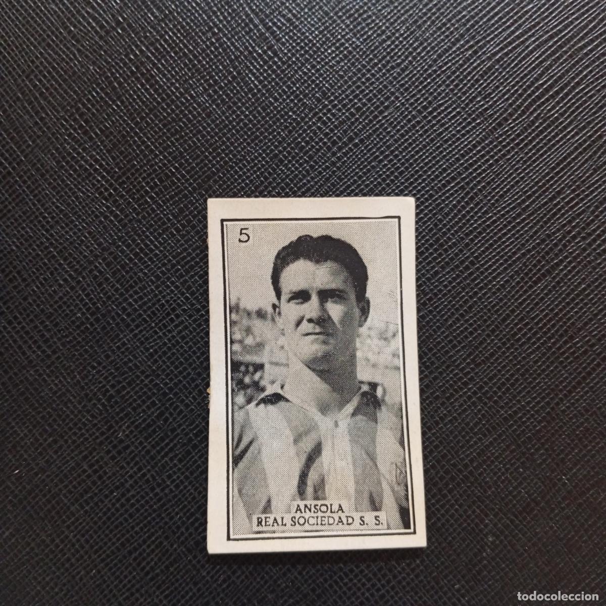 Cromos de f&uacute;tbol: 5 ANSOLA REAL SOCIEDAD GRAFICAS BRASIL 1956 1957 FUTBOL LIGA 56 57 - DESPEGADO - A173 PG30