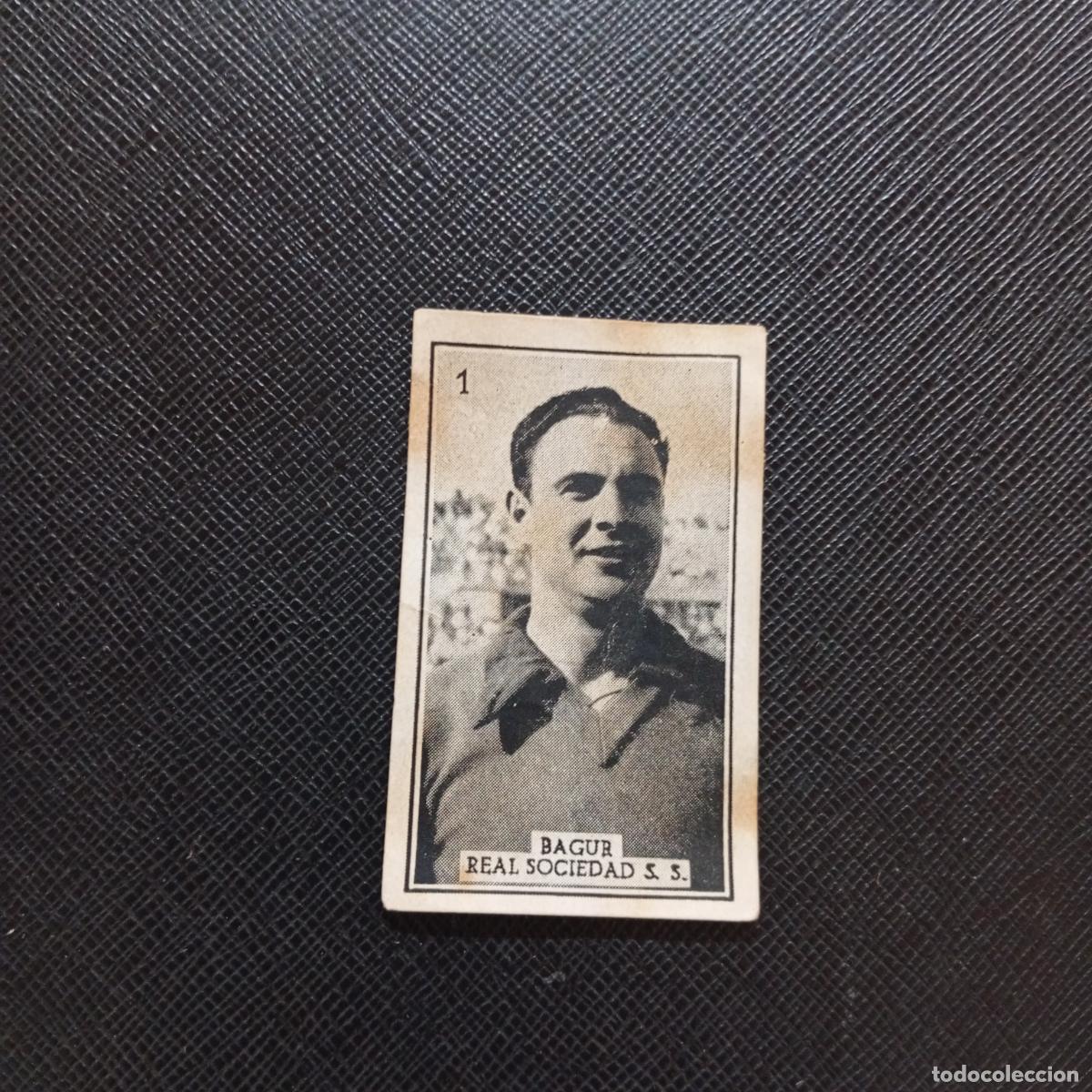 Cromos de f&uacute;tbol: 1 BAGUR REAL SOCIEDAD GRAFICAS BRASIL 1956 1957 FUTBOL LIGA 56 57 - DESPEGADO - A173 PG35