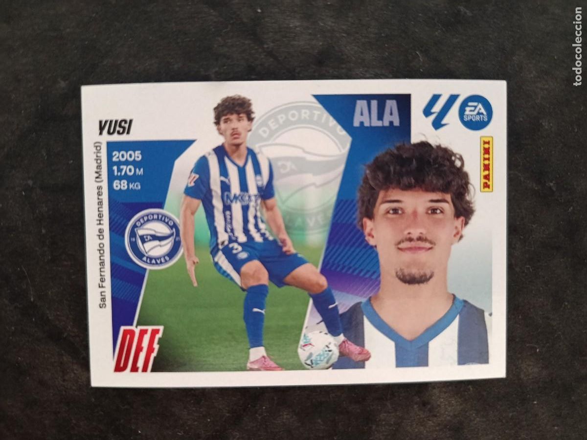 Cromos de f&uacute;tbol: LIGA ESTE 2025-26. #6 BIS. YUSI &rdquo;COLOCA&rdquo;. DEPORTIVO ALAVES
