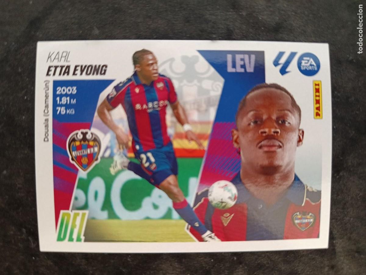 Cromos de f&uacute;tbol: LIGA ESTE 2025-26. #58. ETTA EYONG &rdquo;&Uacute;LTIMOS FICHAJES&rdquo;. LEVANTE UD.