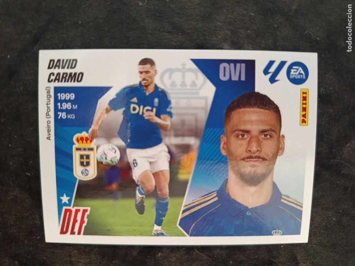 Cromos de f&uacute;tbol: LIGA ESTE 2025-26. #61. DAVID CARMO &rdquo;&Uacute;LTIMOS FICHAJES&rdquo;. REAL OVIEDO.