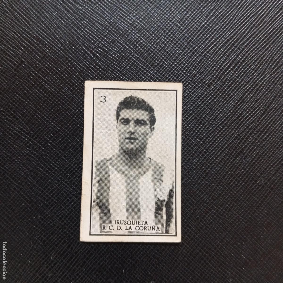 Cromos de f&uacute;tbol: 3 IRUSQUIETA DEPORTIVO CORU&Ntilde;A GRAFICAS BRASIL 1956 1957 FUTBOL LIGA 56 57 - DESPEGADO - A130 PG91