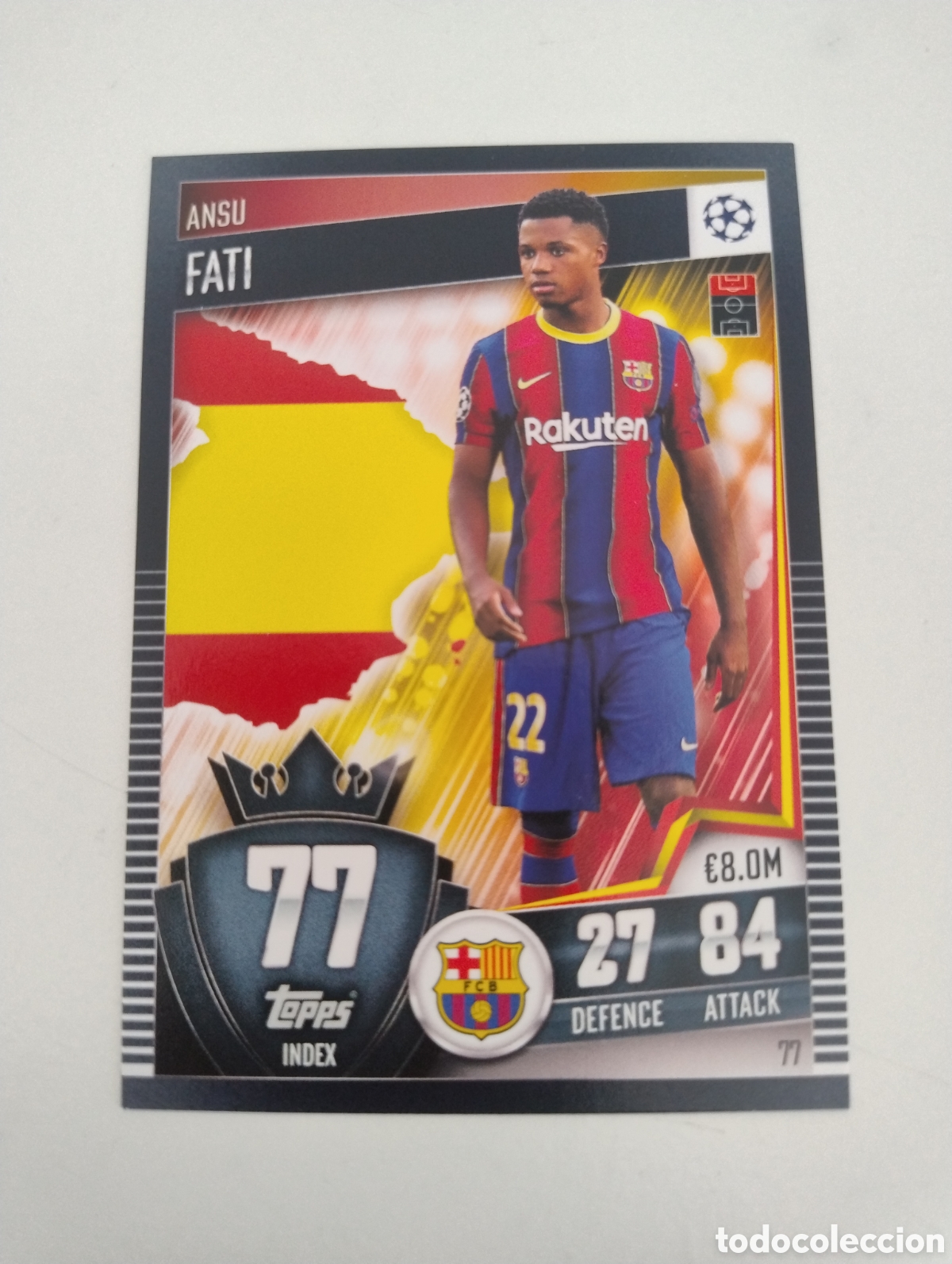 Cromos de f&uacute;tbol: 77 - Ansu Fati - Barcelona - Topps Match Attax 101 2020 - 2021