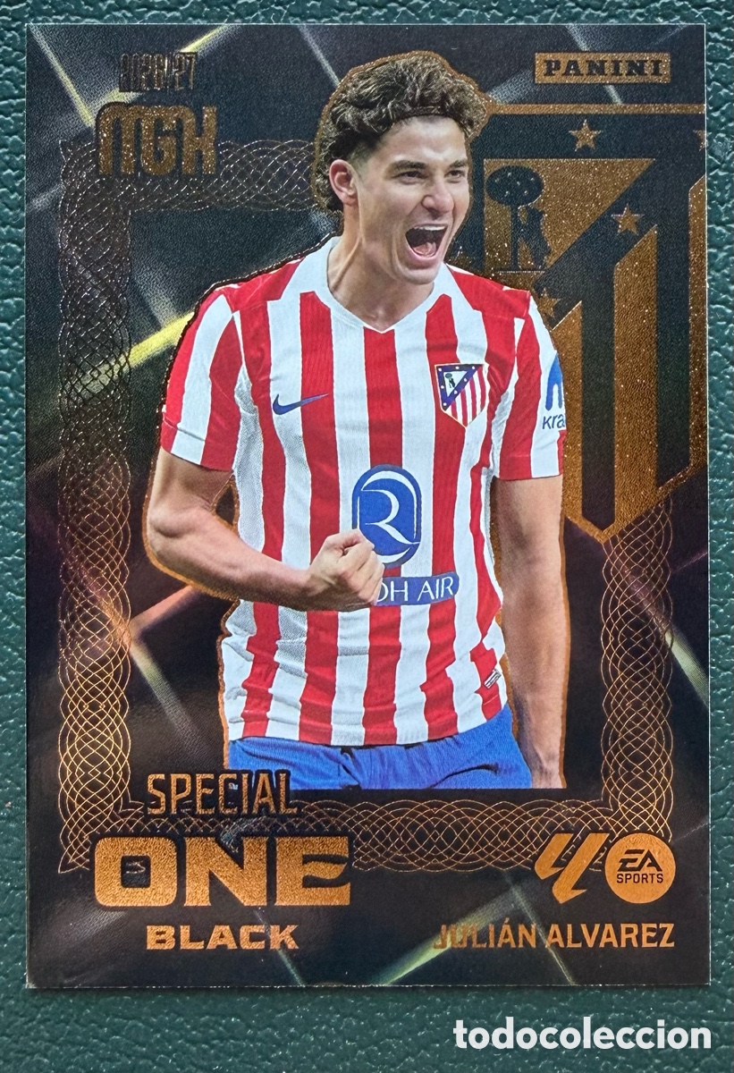 Figurine di Calcio: JULIAN ALVAREZ ATLETICO DE MADRID SPECIAL ONE BLACK FICHAS ALBUM MEGACRACKS 2026 2027 MGK 26 27