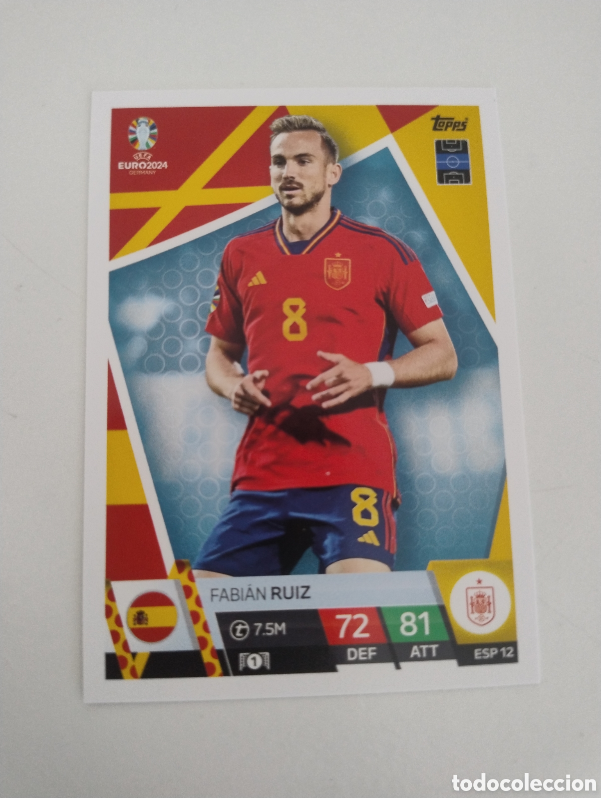 Cromos de f&uacute;tbol: ESP 12 - Fabi&aacute;n Ruiz - Espa&ntilde;a - Topps Match Attax Euro 2024