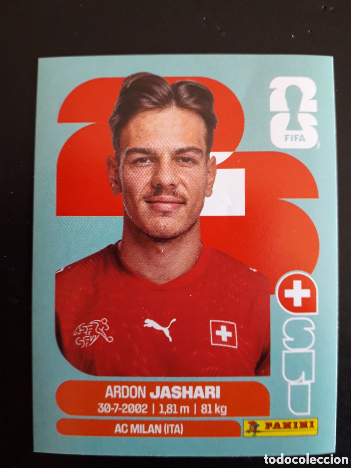 Cromos de f&uacute;tbol: JASHARI SUIZA SUI 14 MUNDIAL F&Uacute;TBOL 2026 FIFA WORLD CUP PANINI SIN PEGAR PEDIDO M&Iacute;NIMO 3&euro;