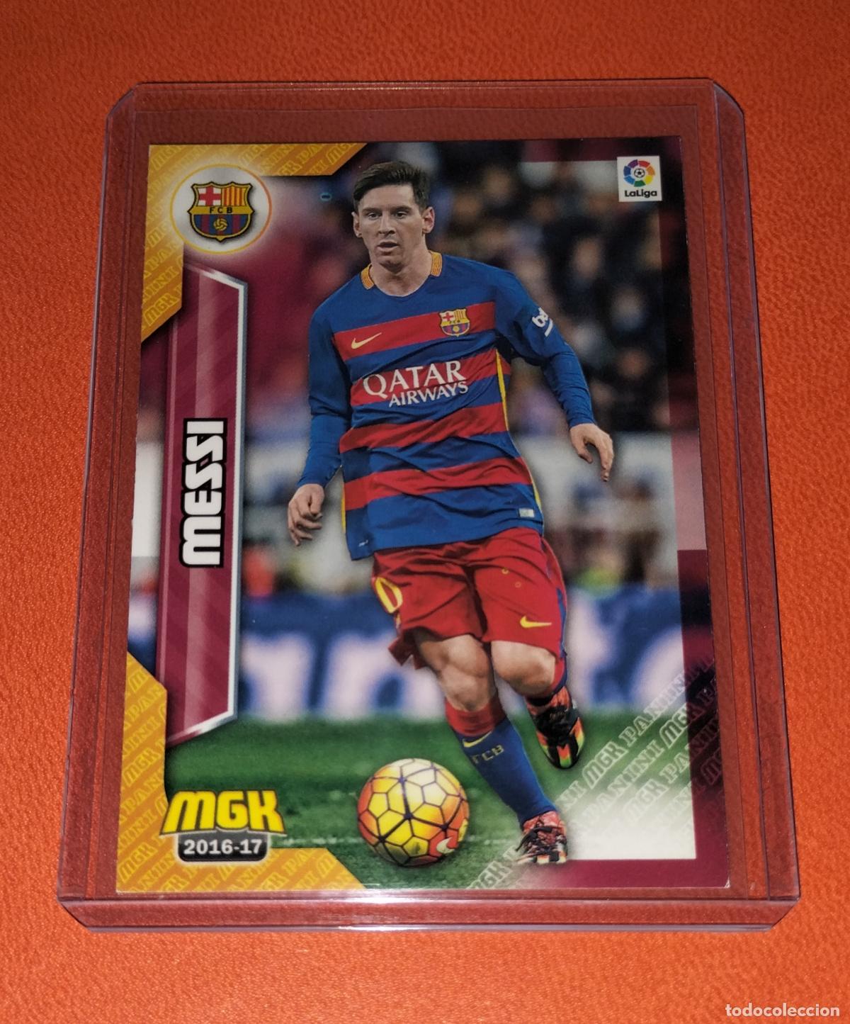 Cromos de f&uacute;tbol: 100 LIONEL MESSI ERROR CARD FC BARCELONA MGK MEGACRACKS LIGA FUTBOL BBVA 2016 2017 16 17 PANINI
