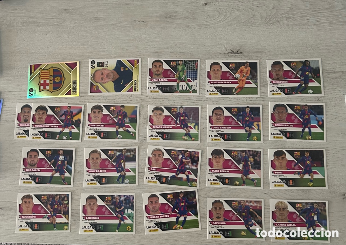 Cromos de f&uacute;tbol: Barcelona Bar&ccedil;a Equipo Completo Liga Este 2026/27 26-27 Panini