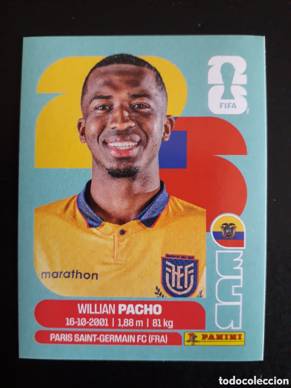 Cromos de f&uacute;tbol: PACHO ECUADOR ECU 6 MUNDIAL F&Uacute;TBOL 2026 FIFA WORLD CUP PANINI SIN PEGAR PEDIDO M&Iacute;NIMO 3&euro;.