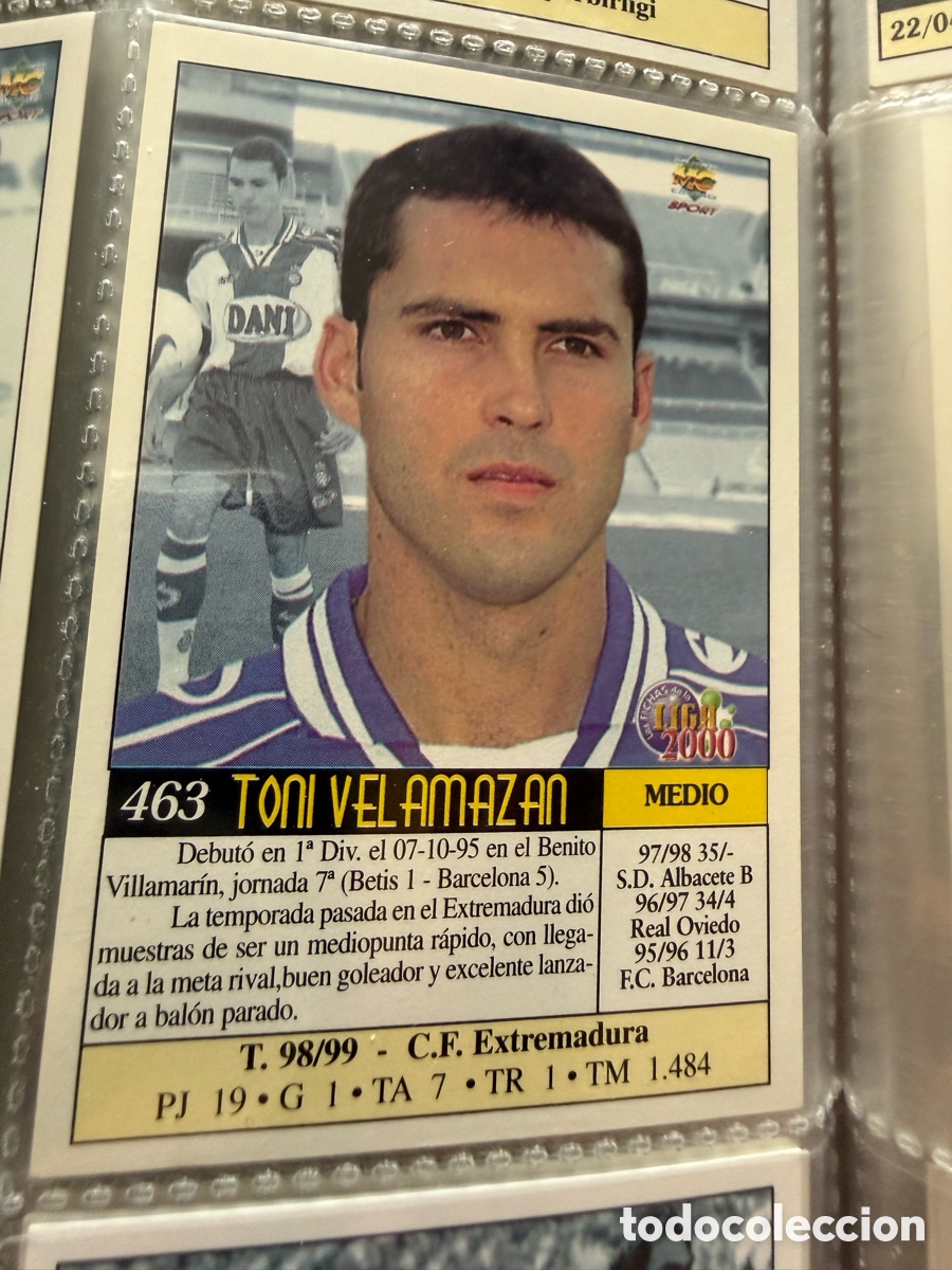 Cromos de f&uacute;tbol: MUNDICROMO 2000. n 463. TONI VELAMAZAN. UH