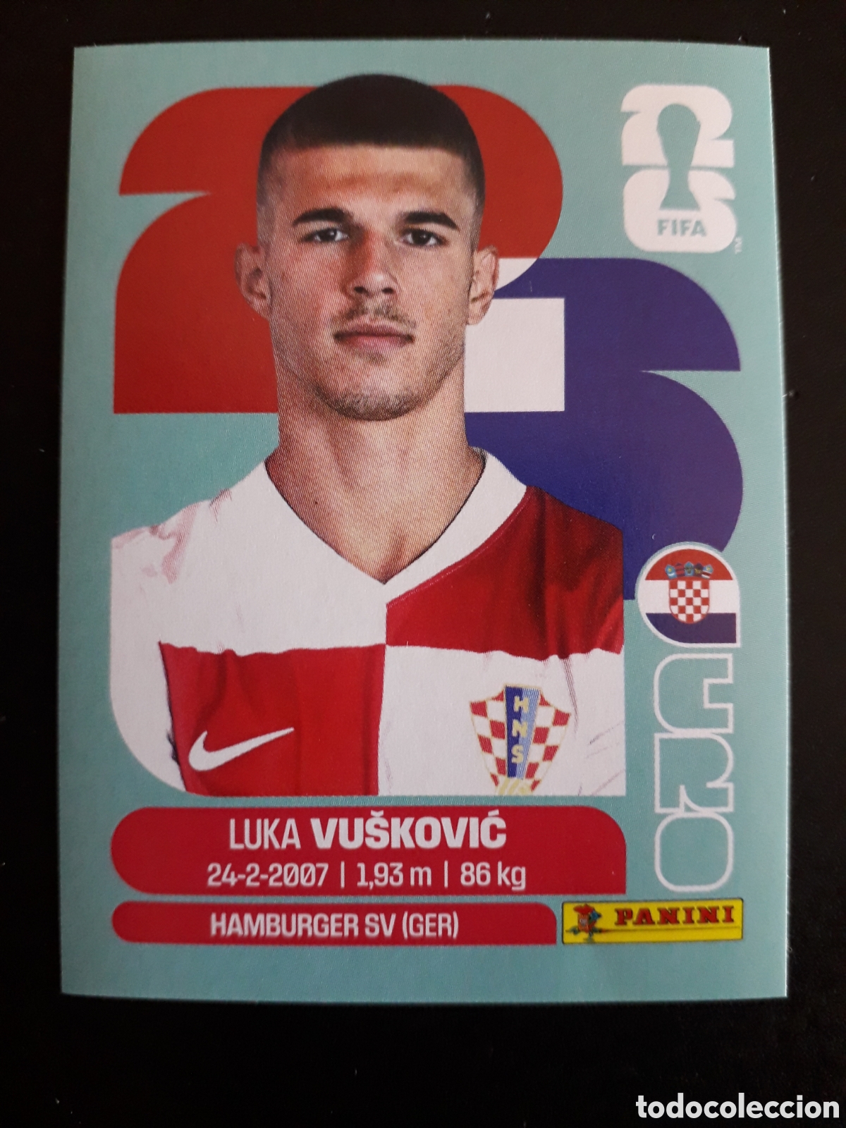 Cromos de f&uacute;tbol: VU&Scaron;KOVIĆ CROACIA CRO 6 MUNDIAL F&Uacute;TBOL 2026 FIFA WORLD CUP PANINI SIN PEGAR PEDIDO M&Iacute;NIMO 3&euro;