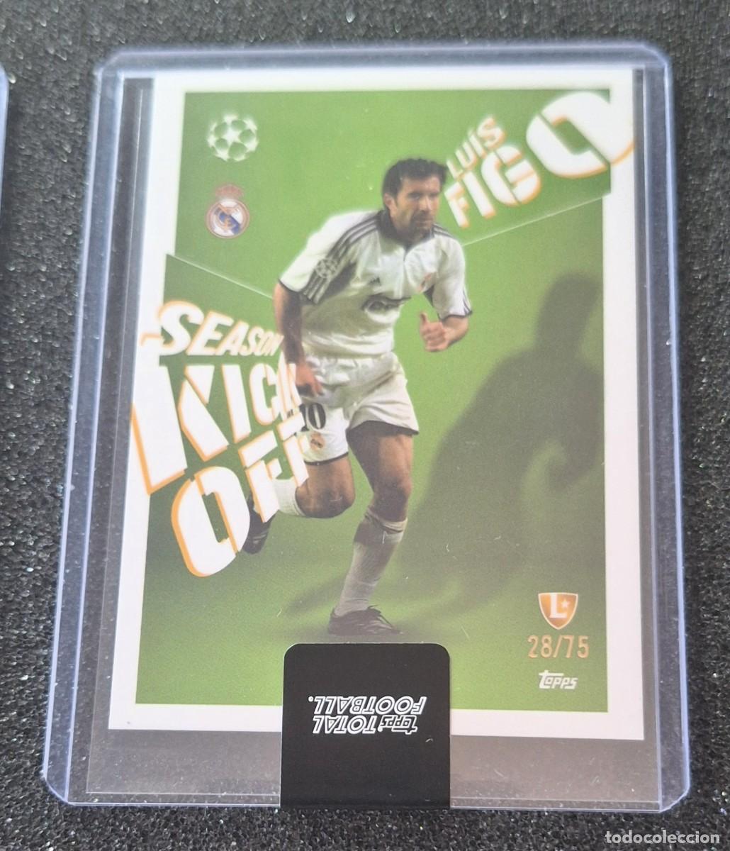 Cromos de f&uacute;tbol: Luis Figo Real Madrid Topps Total Football 28/75 Season Kick Off Green
