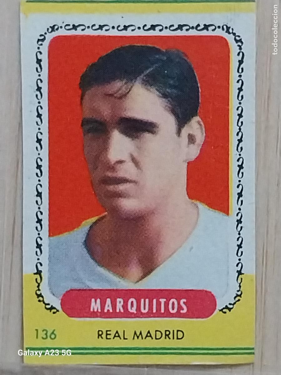 Cromos de f&uacute;tbol: MARQUITOS REAL MADRID C F 136 CAMPEONES 1955 1956. BRUGUERA CROMO NUNCA PEGADO *