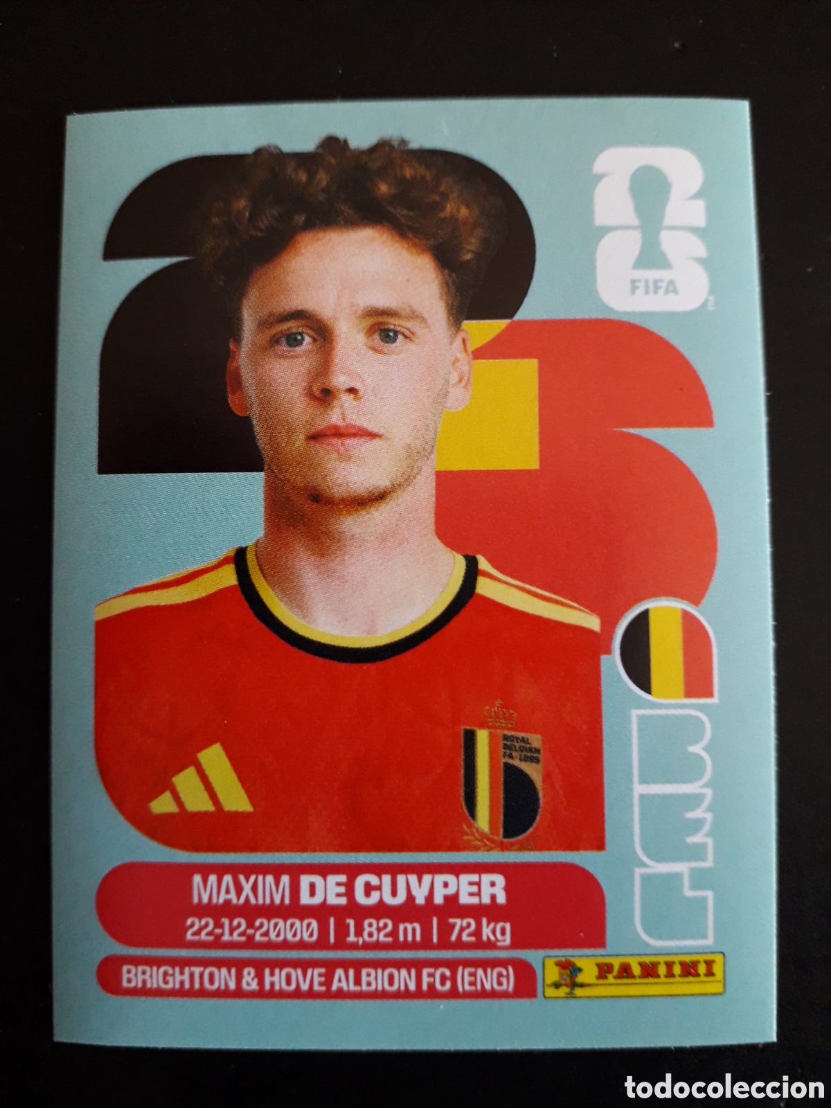 Cromos de f&uacute;tbol: DE CUYPER B&Eacute;LGICA BEL 7 MUNDIAL F&Uacute;TBOL 2026 FIFA WORLD CUP PANINI SIN PEGAR PEDIDO M&Iacute;NIMO 3&euro;