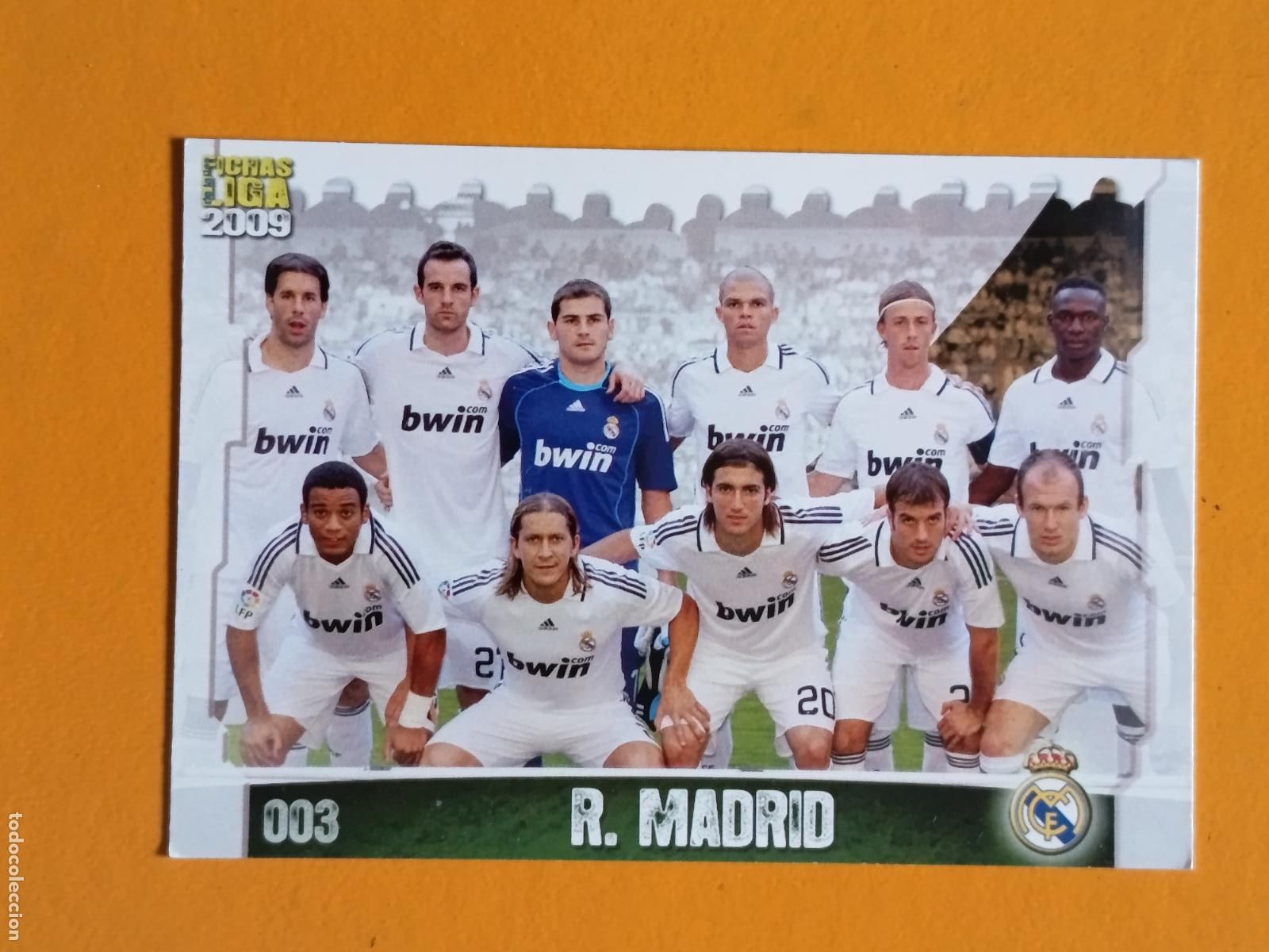 Cromos de f&uacute;tbol: 3 ALINEACI&Oacute;N REAL MADRID. LAS FICHAS DE LA LIGA 2009. MUNDICROMO