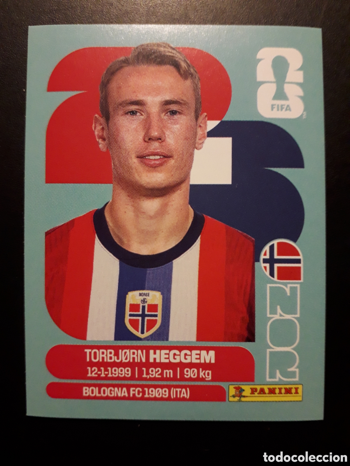 Cromos de f&uacute;tbol: HEGGEM NORUEGA NOR 8 MUNDIAL F&Uacute;TBOL 2026 FIFA WORLD CUP PANINI SIN PEGAR PEDIDO M&Iacute;NIMO 3&euro;