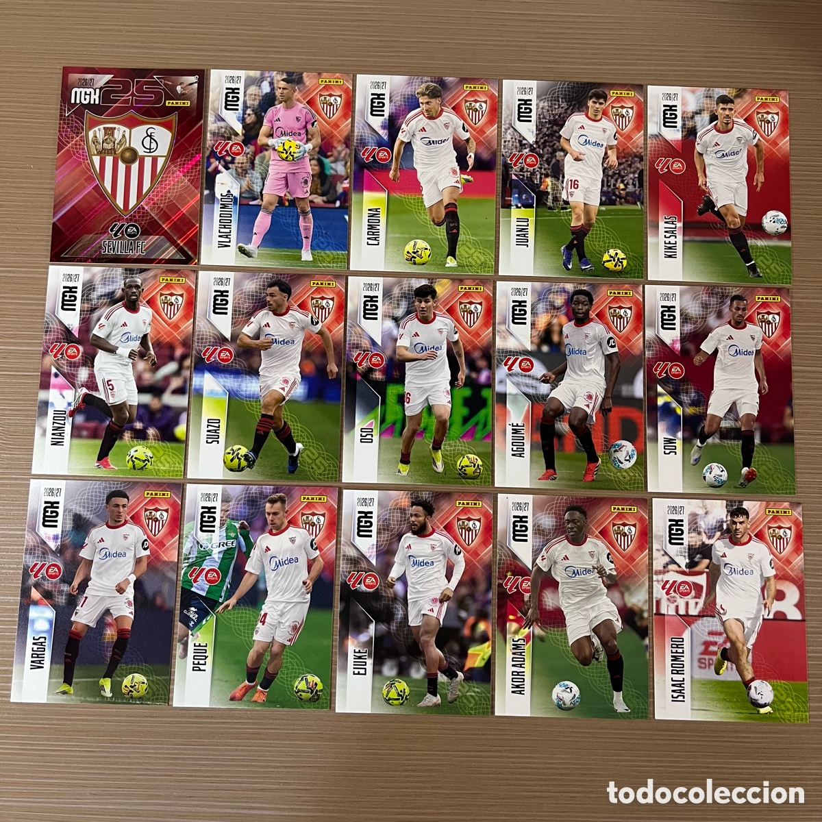 Fu&szlig;ball-Sticker: Lote 15 cartas Sevilla Megacracks 2026-27