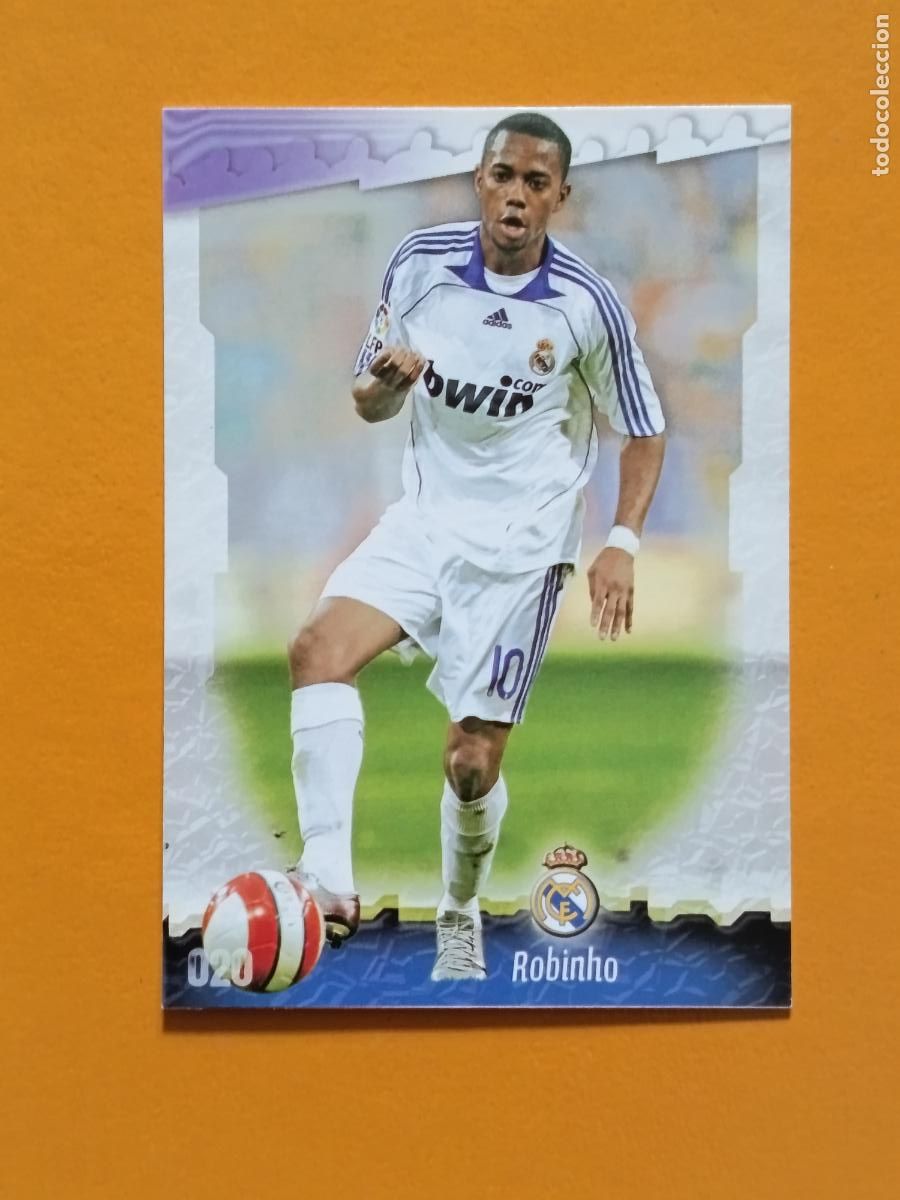 Cromos de f&uacute;tbol: 20 ROBINHO. REAL MADRID. LAS FICHAS DE LA LIGA 2009. MUNDICROMO