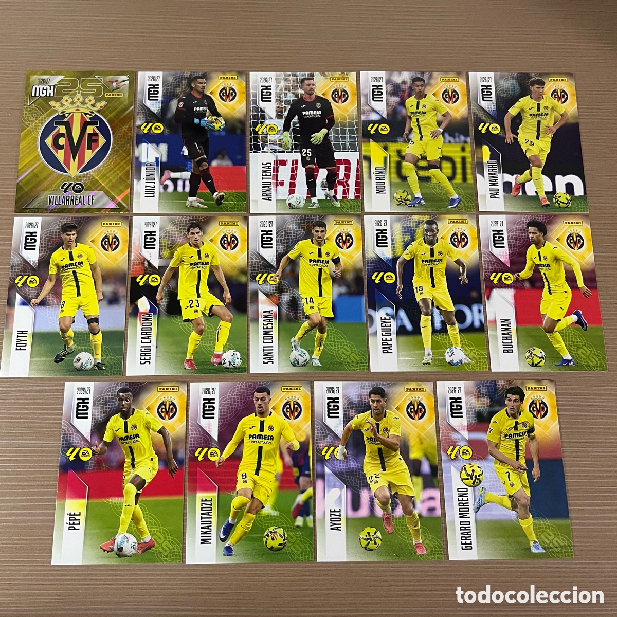Fu&szlig;ball-Sticker: Lote 14 cartas Villarreal Megacracks 2026-27