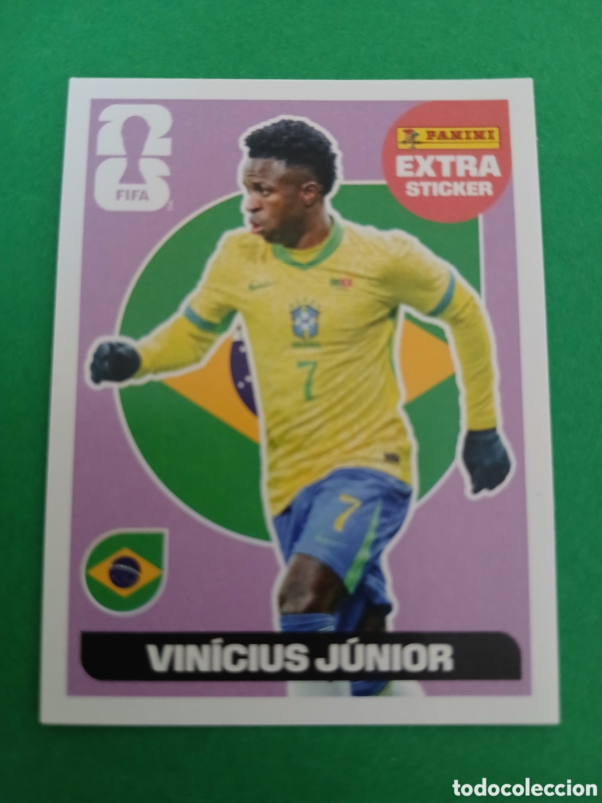 Cromos de f&uacute;tbol: VINICIUS JUNIOR BRASIL BASE MORADO EXTRA STICKER ⚽ PANINI FIFA MUNDIAL WORLD CUP 26 2026 STICKER ⚽