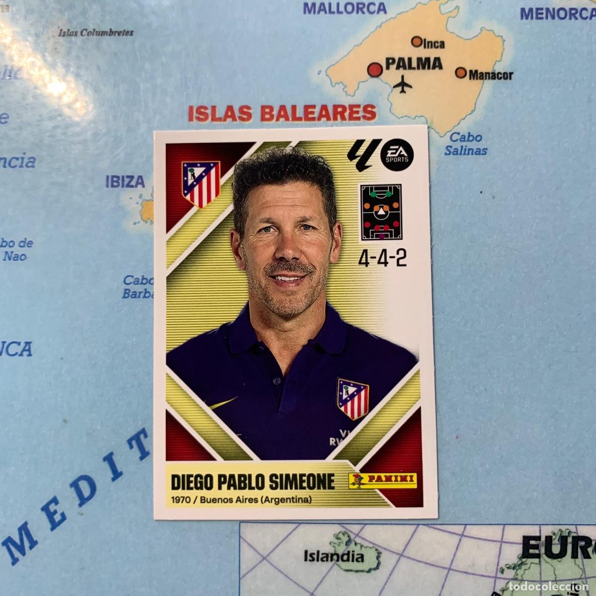 Cromos de f&uacute;tbol: Simeone entrenador n&uacute;mero 2 del Atl&eacute;tico de Madrid cromo liga este 26-27 2026-2027