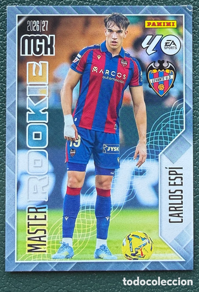 Fu&szlig;ball-Sticker: 408 CARLOS ESPI LEVANTE UD MASTER ROOKIE FICHAS ALBUM MEGACRACKS 2026 2027 MGK 26 27