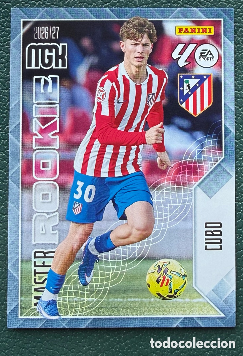 Fu&szlig;ball-Sticker: 410 CUBO ATLETICO DE MADRID MASTER ROOKIE FICHAS ALBUM MEGACRACKS 2026 2027 MGK 26 27