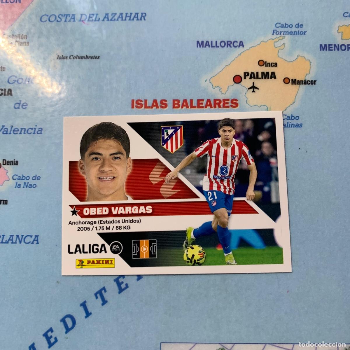 Cromos de f&uacute;tbol: Obed Vargas n&uacute;mero 14B del Atl&eacute;tico de Madrid cromo liga este 26-27 2026-2027