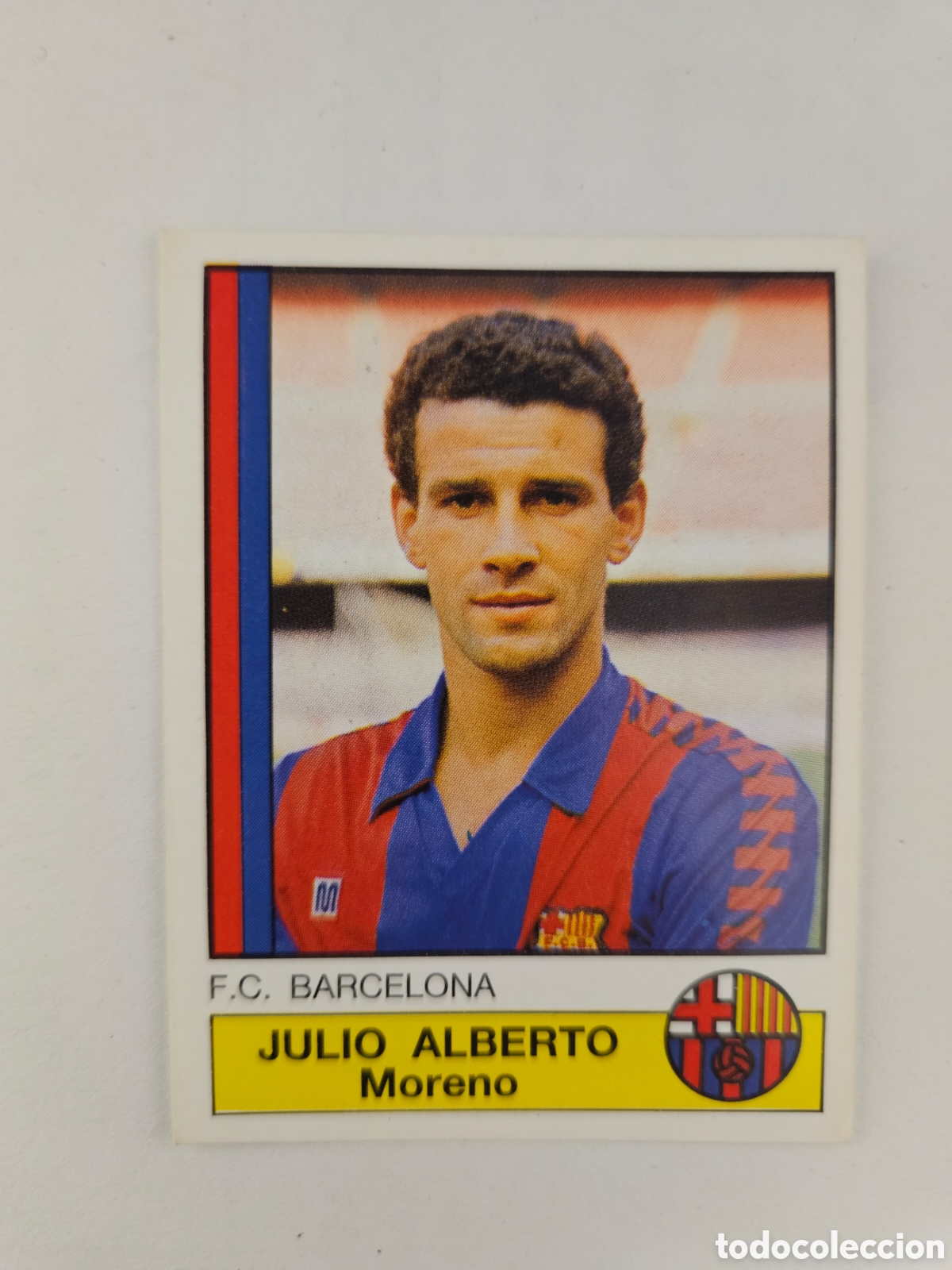 Cromos de f&uacute;tbol: CROMO ADHESIVO n&ordm; 45 JULIO ALBERTO BARCELONA F&Uacute;TBOL 87 DE PANINI. Nuevo y sin pegar.