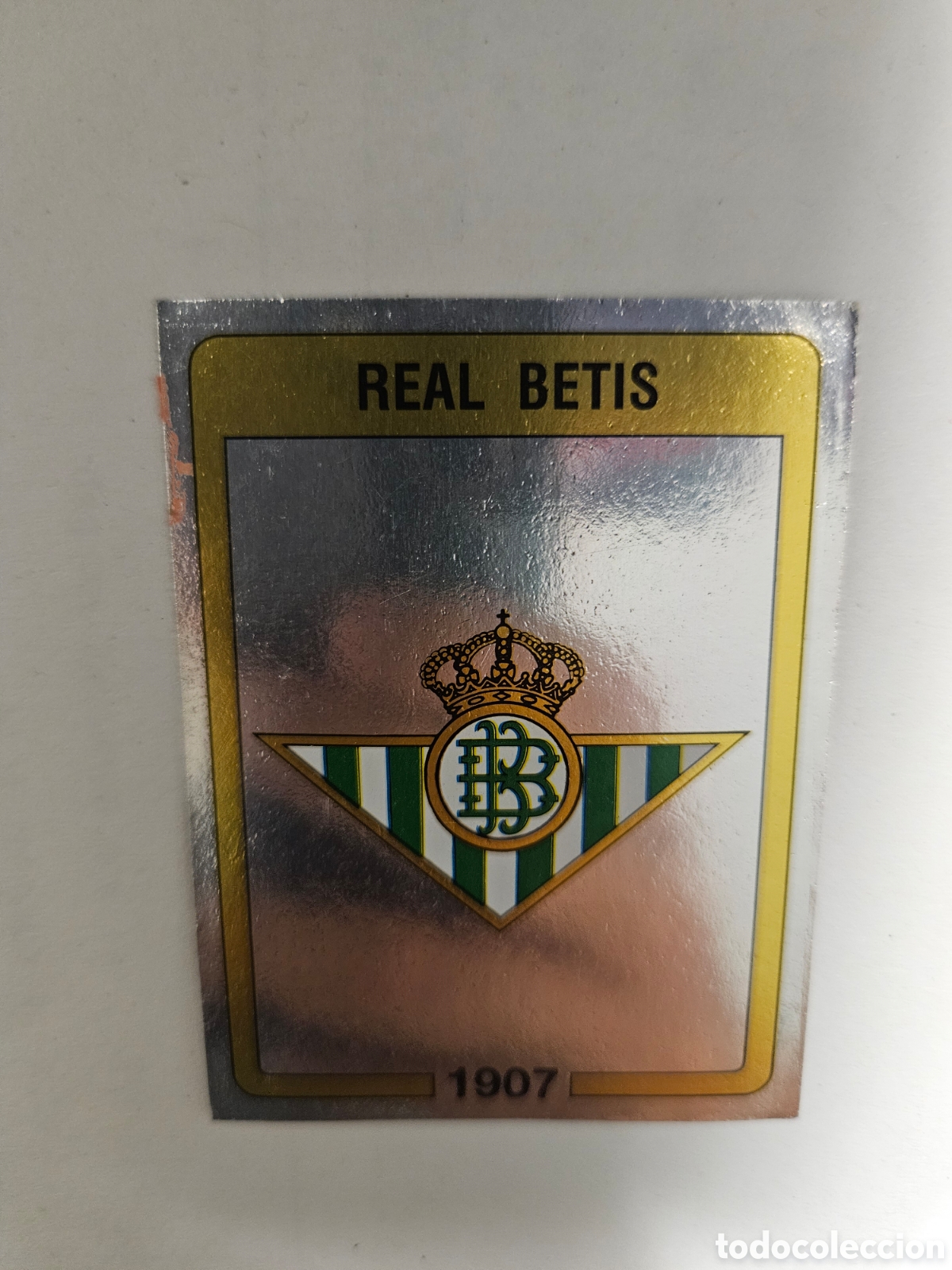 Cromos de f&uacute;tbol: REAL BETIS 58 ESCUDO CROMO Panini 1986-1987 86-87 F&uacute;tbol 87 Nunca pegado
