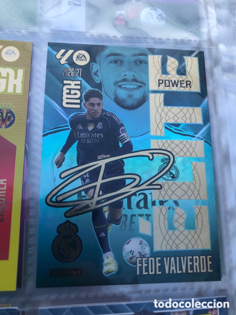 Cromos de f&uacute;tbol: Megacracks 2026 2027 elite power firmada fede Valverde 5p real Madrid