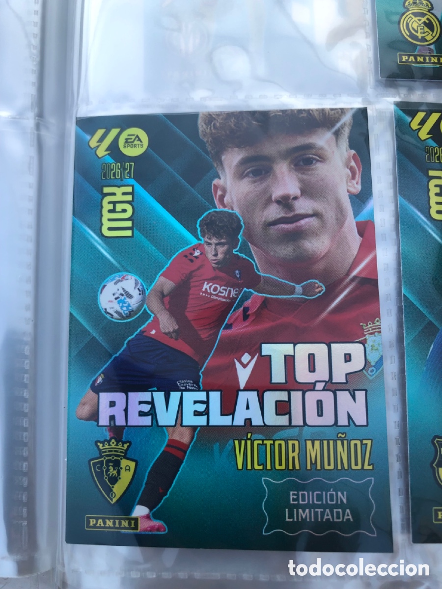 Cromos de f&uacute;tbol: V&iacute;ctor Mu&ntilde;oz Edici&oacute;n Limitada Top Revelaci&oacute;n Del Osasuna megacracks 26-27 2026-2027