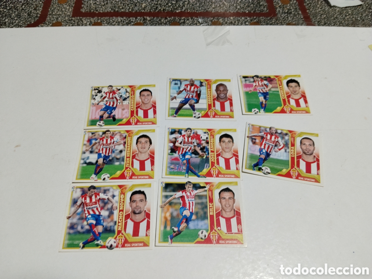 Cromos de f&uacute;tbol: 8 Cromos Real Sporting 2011-2012