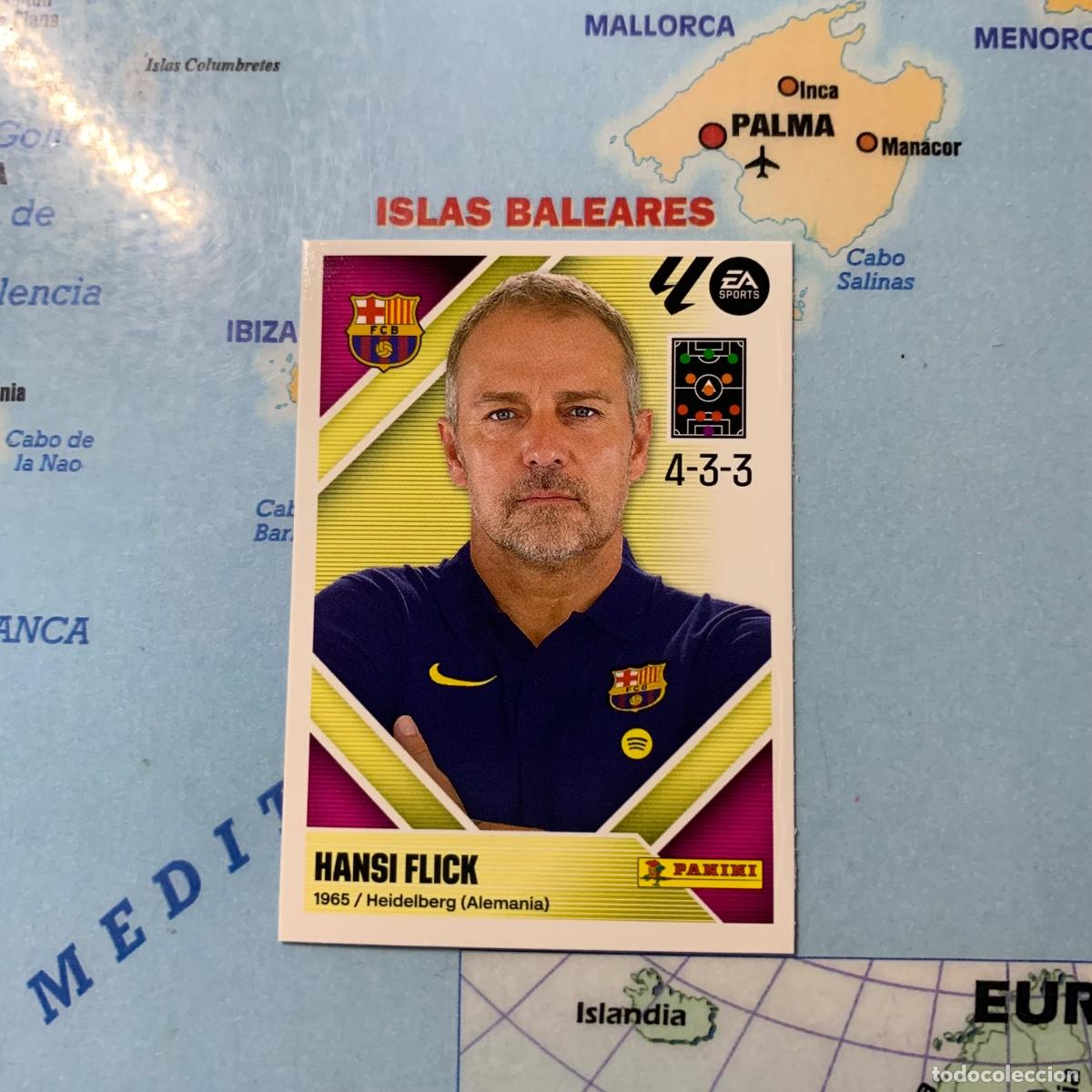 Cromos de f&uacute;tbol: Hansi Flick entrenador n&uacute;mero 2 del Barcelona cromo liga este 26-27 2026-2027