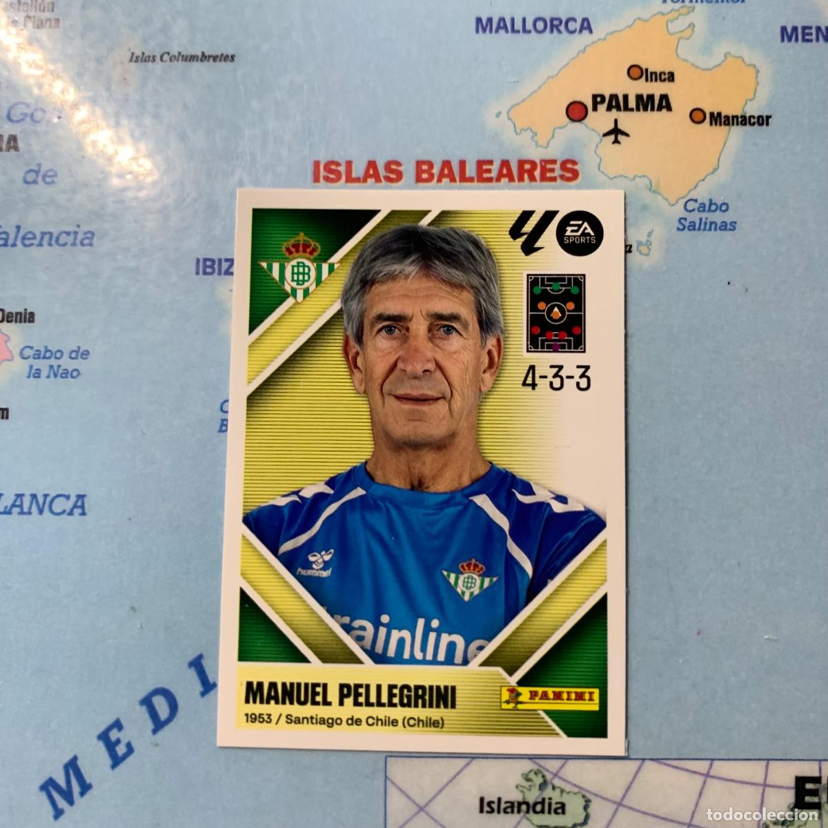 Cromos de f&uacute;tbol: Pellegrini entrenador n&uacute;mero 2 del Betis cromo liga este 26-27 2026-2027