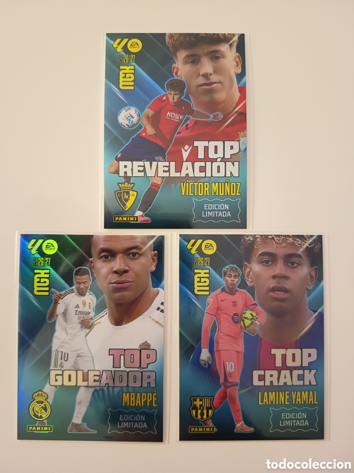 Cromos de f&uacute;tbol: Lote megacracks lamine mbappe y V&iacute;ctor mu&ntilde;oz
