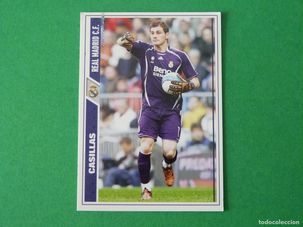 Cromos de f&uacute;tbol: TRADING CARD FUTBOL IKER CASILLAS REAL MADRID C.F. N&ordm; 5 FICHAS LIGA MUNDICROMO 2007-2008/07-08