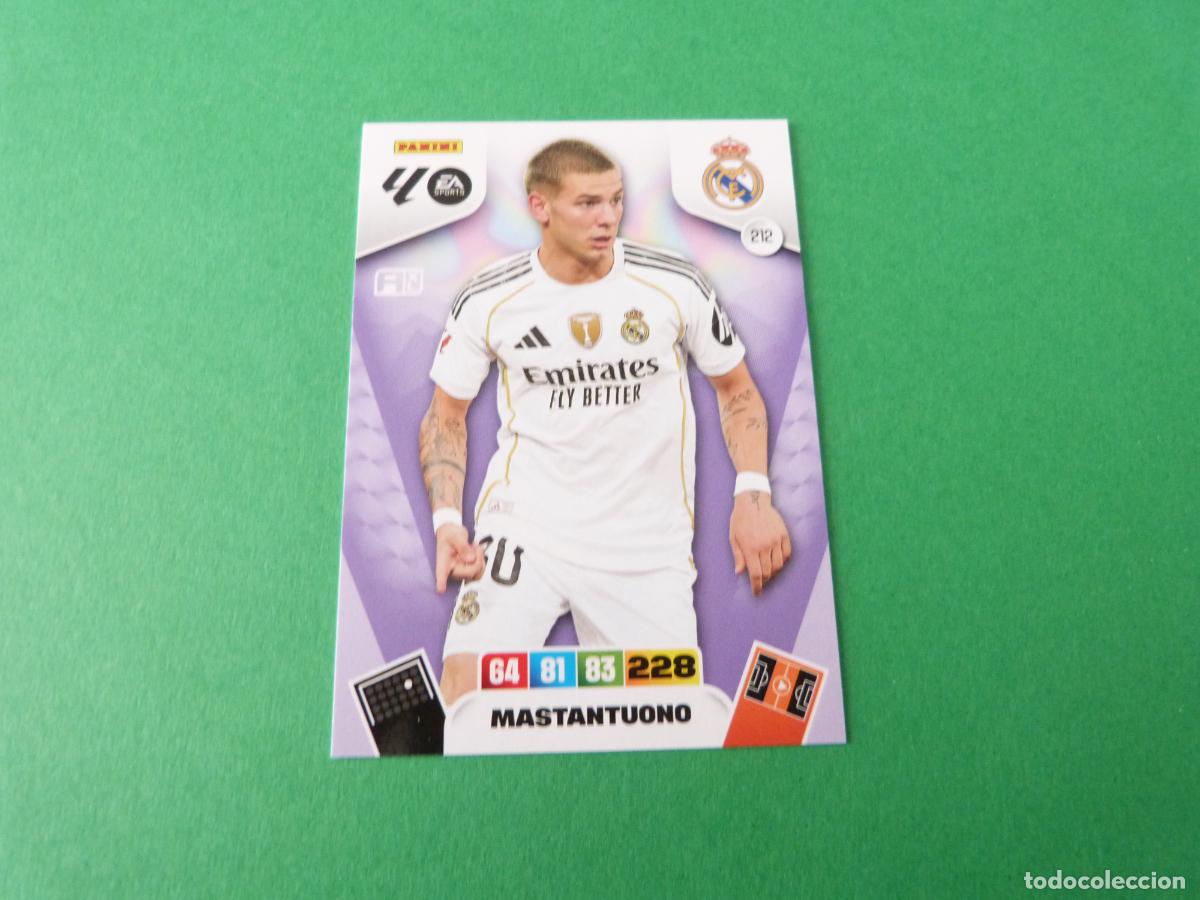 Cromos de f&uacute;tbol: TRADING CARD FUTBOL MASTANTUONO REAL MADRID C.F. N&ordm; 212 LIGA ADRENALYN XL 2025-2026/25-26 PANINI
